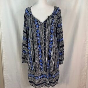 Express Long Sleeved Tribal Print Shirt Dress